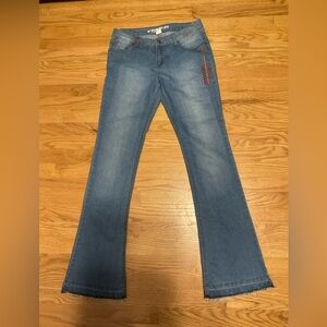 Women’s (junior) Dream Out Loud by Selena Gomez Embroidered Flare Jeans. Spandex